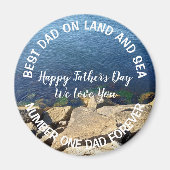 Foto van Deep Blue Ocean Best Dad Vaderdag Magneet (Voorkant)