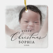 Foto van Delicate Baby voor Eerste Kerstmis Keramisch Ornament (Voorkant)