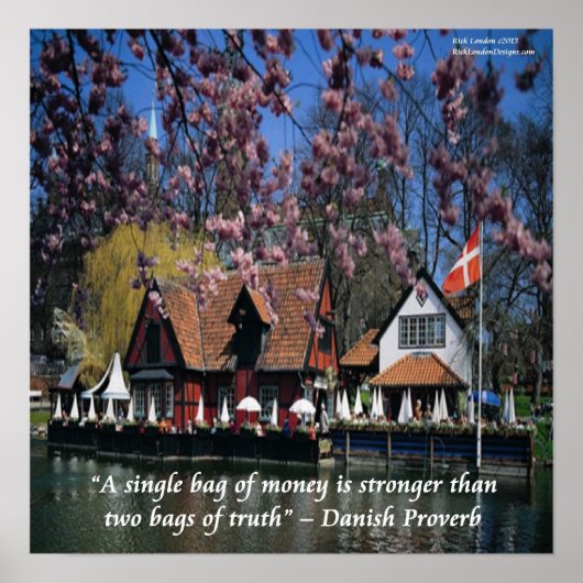 Foto van Denemarken en Funny Danish Proverb Poster (Voorkant)