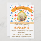 Foto van Dinosaur kinderen verjaardagsfeestje Kaart (Voorkant)