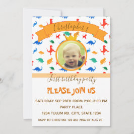 Foto van Dinosaur kinderen verjaardagsfeestje Kaart