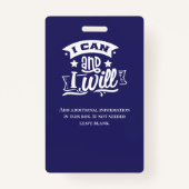 Foto van docent blauw schoolpersoneel badge (Achterkant)