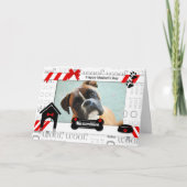 Foto van Dog in Red en Black Kaart (Voorkant)