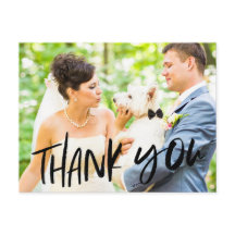 Foto van Dog in Wedding Foto Dank u Briefkaart