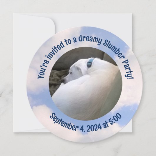 Foto van Dog Slapen Slumber Party Uitnodiging (Voorkant)