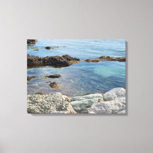 Foto van doorzichtig Atlantisch oceaanwater bij la Canvas Afdruk