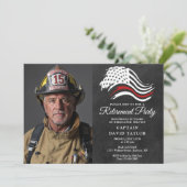 Foto van dunne rode lijn voor afscheid brandweer kaart (Staand voorkant)