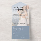 Foto van Dusty Blue Wedding Reception All In One Uitnodiging (Binnen)