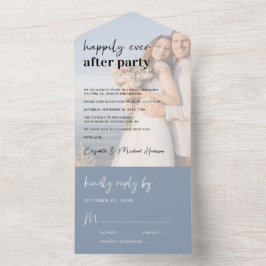 Foto van Dusty Blue Wedding Reception All In One Uitnodiging