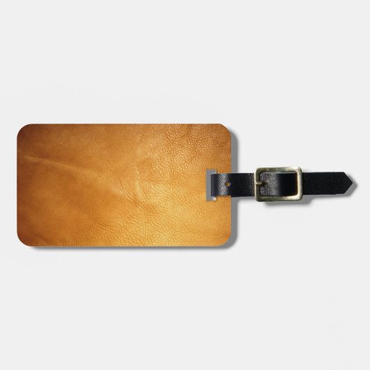 Foto van echt leder op maat bagagelabel (Voorkant horizontaal)