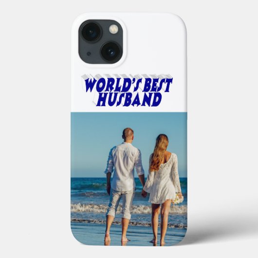 Foto van echtgenoot met blauwe tekst Case-Mate iPhone case (Achterkant)