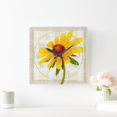 Foto van een Black-Eyed Susan Blossom Vierkante Klok (Huis)