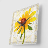 Foto van een Black-Eyed Susan Blossom Vierkante Klok (Hoek)
