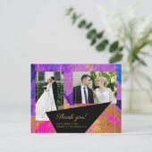 Foto van een blauwe roze bruinktbruin met acrylver briefkaart (Staand voorkant)