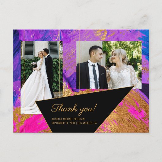 Foto van een blauwe roze bruinktbruin met acrylver briefkaart (Voorkant)