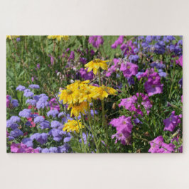 Foto van een bos prachtige gekleurde bloemen legpuzzel