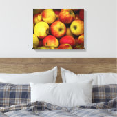 Foto van een Bushel van gele en rode appels Canvas Afdruk (Insitu (Slaapkamer))