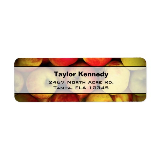 Foto van een Bushel van gele en rode appels Etiket (Voorkant)