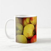 Foto van een Bushel van gele en rode appels Koffiemok (Links)