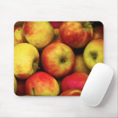 Foto van een Bushel van gele en rode appels Muismat (Met muis)