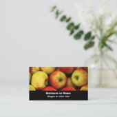 Foto van een Bushel van gele en rode appels Visitekaartje (Staand voorkant)