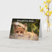 Foto van een Cute Kleine Vos Verjaardag Kaart (Gele Bloem)