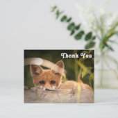 Foto van een Cute Little Fox Hartelijk dank Briefkaart (Staand voorkant)