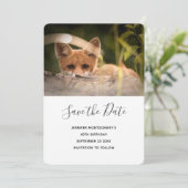 Foto van een Cute Little Fox Save the Date (Staand voorkant)