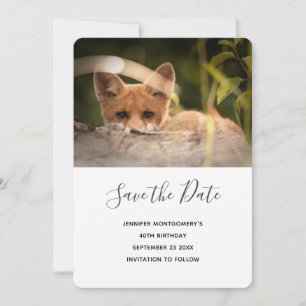 Foto van een Cute Little Fox Save the Date