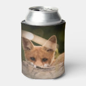 Foto van een Cute Little Oranje Fox Blikjeskoeler (Blikje Voorkant)