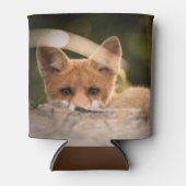 Foto van een Cute Little Oranje Fox Blikjeskoeler (Voorkant)