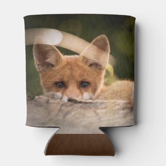 Foto van een Cute Little Oranje Fox Blikjeskoeler (Achterkant)