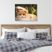 Foto van een Cute Little Oranje Fox Canvas Afdruk (Insitu (Slaapkamer))