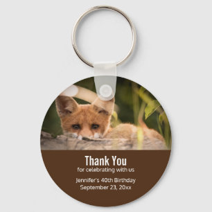 Foto van een Cute Little Oranje Fox Favor Sleutelhanger
