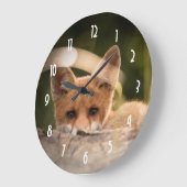 Foto van een Cute Little Oranje Fox Grote Klok (Hoek)