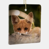 Foto van een Cute Little Oranje Fox Keramisch Ornament (Rechts)
