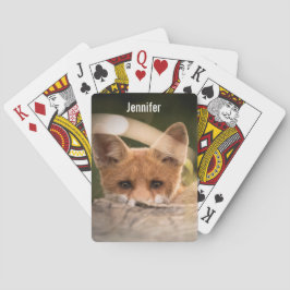 Foto van een Cute Little Oranje Fox Pokerkaarten