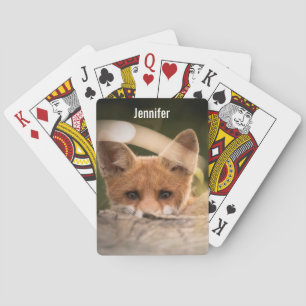 Foto van een Cute Little Oranje Fox Pokerkaarten