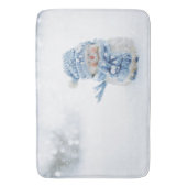 Foto van een Cute Snowman in de winter - Kerstmis Badmat (Voorkant Verticaal)