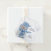 Foto van een Cute Snowman in de winter - Kerstmis Bedankjes Labels (In situ)