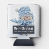 Foto van een Cute Snowman in de winter - Kerstmis Blikjeskoeler (Achterkant)