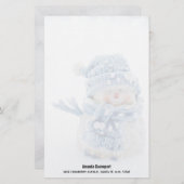 Foto van een Cute Snowman in de winter - Kerstmis Briefpapier (Voorkant / Achterkant)