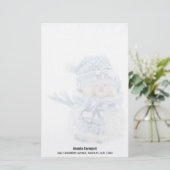 Foto van een Cute Snowman in de winter - Kerstmis Briefpapier (Staand voorkant)