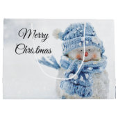 Foto van een Cute Snowman in de winter - Kerstmis Groot Cadeauzakje (Achterkant)
