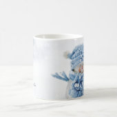 Foto van een Cute Snowman in de winter - Kerstmis Koffiemok (Center)