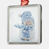 Foto van een Cute Snowman in de winter - Kerstmis Metalen Ornament (Links)