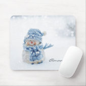 Foto van een Cute Snowman in de winter - Kerstmis Muismat (Met muis)