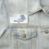 Foto van een Cute Snowman in de winter - Kerstmis Naamplaatje (In situ)