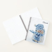 Foto van een Cute Snowman in de winter - Kerstmis Notitieboek (Binnen)