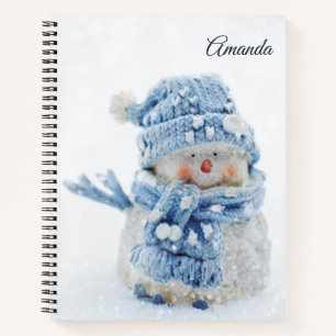 Foto van een Cute Snowman in de winter - Kerstmis Notitieboek